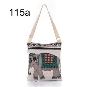 Quality Embroidered handbag casual shoulder Messenger backpack cute female elephant printing woven bag lady wholesale