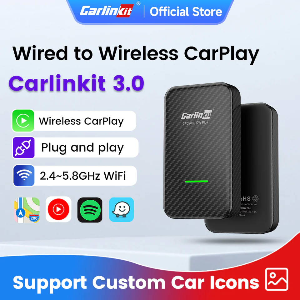 Auto Connection 3.0 Wired Carplay To Wirelss Carplay Adapter Converter U2W Plus For A1 A3 B9 A4 A5 A6 A7 A8 Q2 Q3
