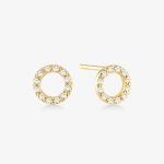18K Gold Plated 925 Sterling Silver Classic Stud Earrings for Girls Fashion