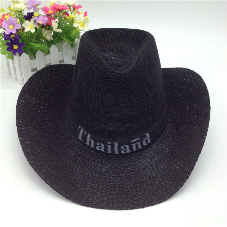 Summer hat men's western big cowboy hat knitted hat advertising hat hood 58cm logo customized