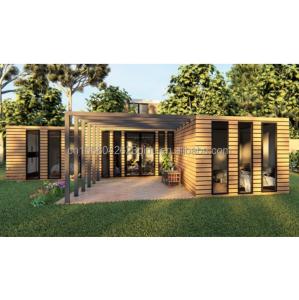 Quality Wooden Container House EU Best Design Wood Grain Glass 20ft 40ft Prefab Home Luxury Container Home Prefab Houses Modern wholesale