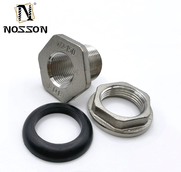 Stainless Steel 1/2" Equal Bulkhead Water Tank Connector for Long-Lasting Water Connections in Industrial Applications