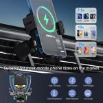 Sliding Cover Magsafe Wireless Car Charger Three Way Automatic Adjustment Clamp