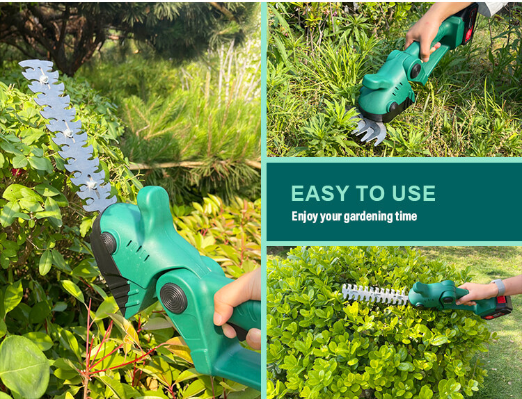 Effortless Gardening Lithium-Powered Hedge Trimmer With Replaceable Grass Cutter Blades