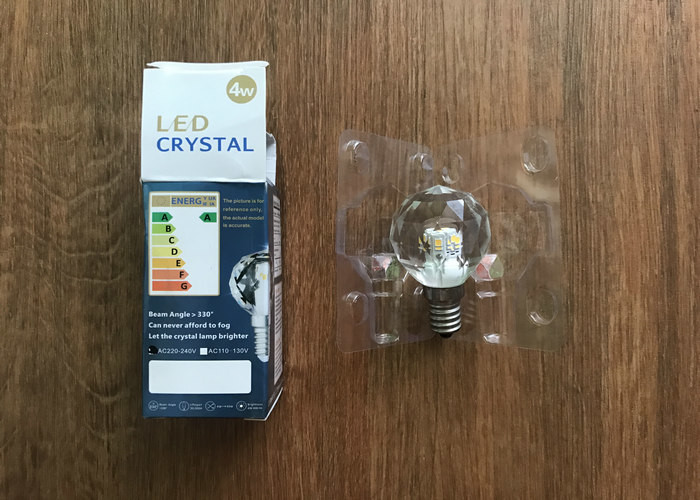Pure Light Color Crystal Clear Light Bulbs , E14 Led Candle Lamps Dimmable