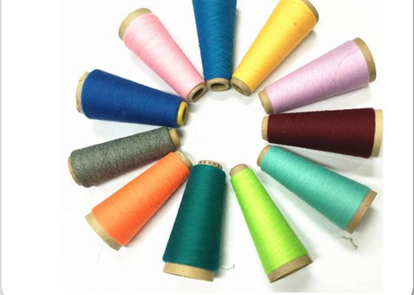 Dyed 100% Spun Polyester Yarn Twist 16 -18 TPI For Knitting And Weaving