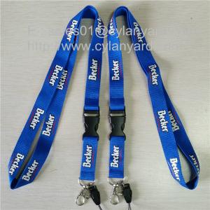 Quality Coloured polyester badge lanyards with plastic detachable release buckle, wholesale