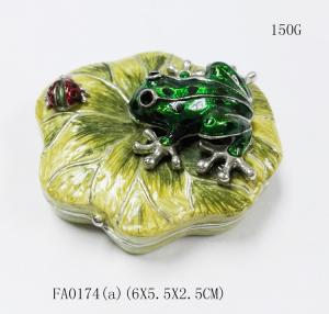 Quality Handmade Pewter Frog jewelry box metal gift box Frog trinket box wholesale