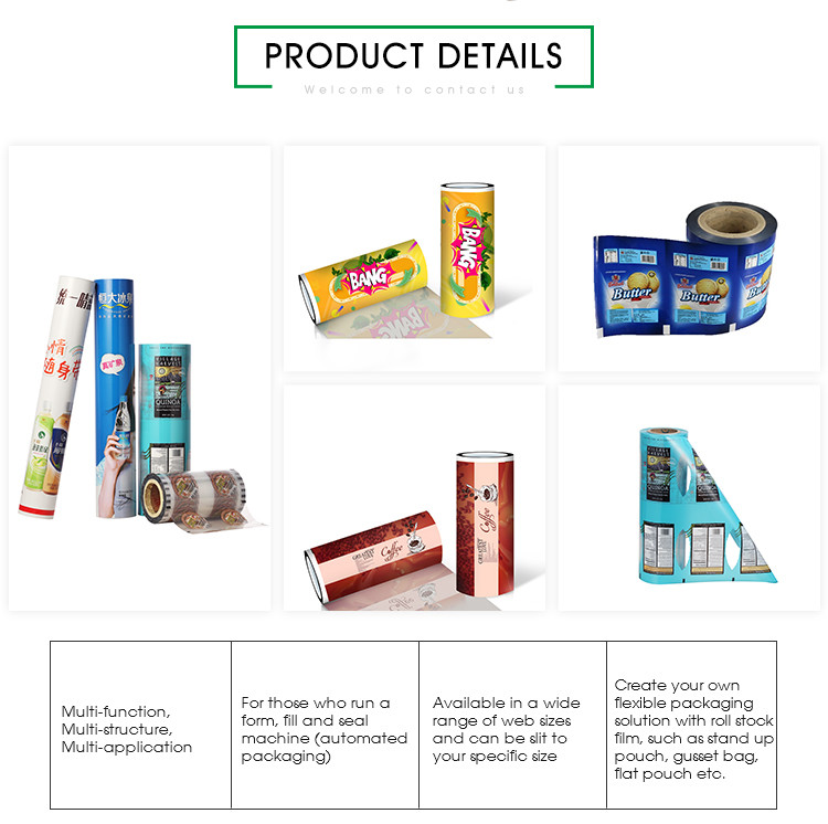 Plastic Food Packaging Film Roll 30 Microns Leak Proof 10 Colors