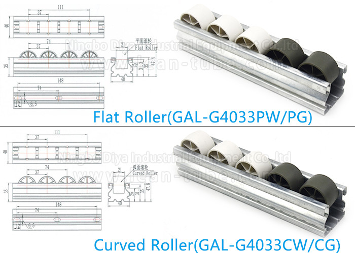 DY03 Assemble Line Roller Track Conveyor And Small Roller Track Yellow Color