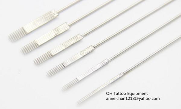 Flat Shaders Tattoo Needles 316L Stainless Steel E O Gas Sterilized Premium