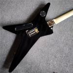 7 strings Blue electric guitar in black