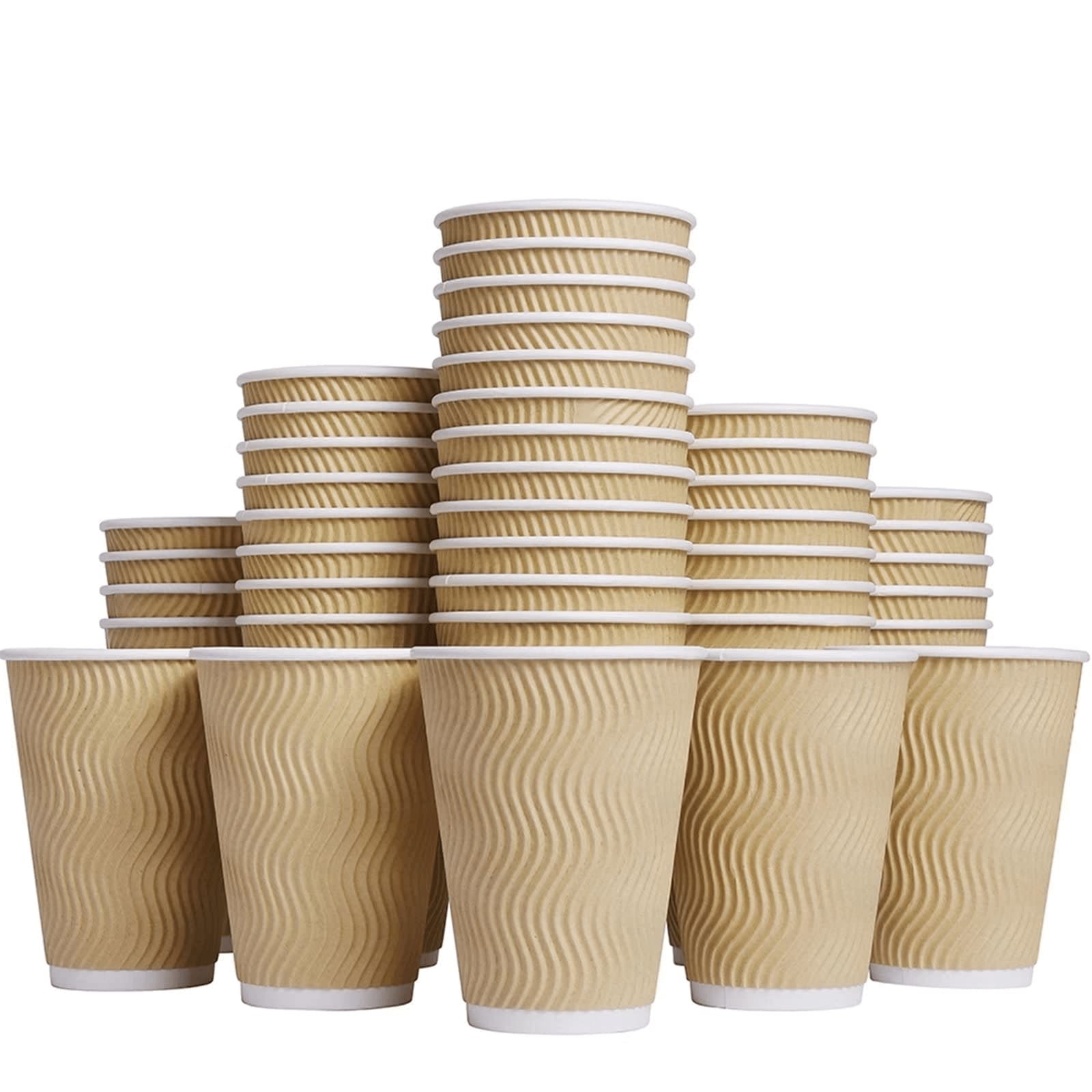 Eco Friendly Food Grade Paper Ripple Wall Cups For Coffee With FSC Certification