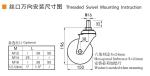 150mm Industrial Caster Wheels 6 Inch 130kg Threaded TPU Caster