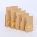 Cylinder Printing Flat MOPP Kraft Paper Zipper Pouch