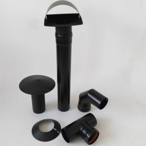 Quality Single Wall Flue Kits Pellet Stove Chimney Black Stainless Steel SUS 316L / 304 wholesale