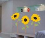 Artificial Carving RemovableSunflower Wall Sticker F177