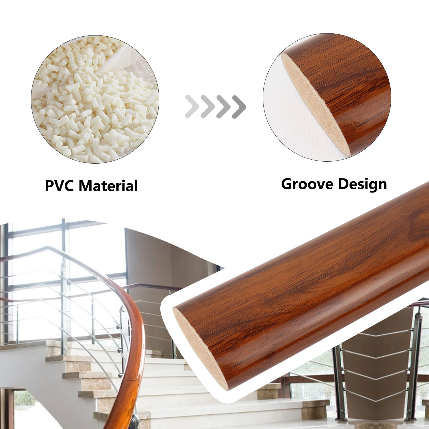 Enhance Your Staircase with Stainless Steel Tube Fittings and PVC Handrails Pipe