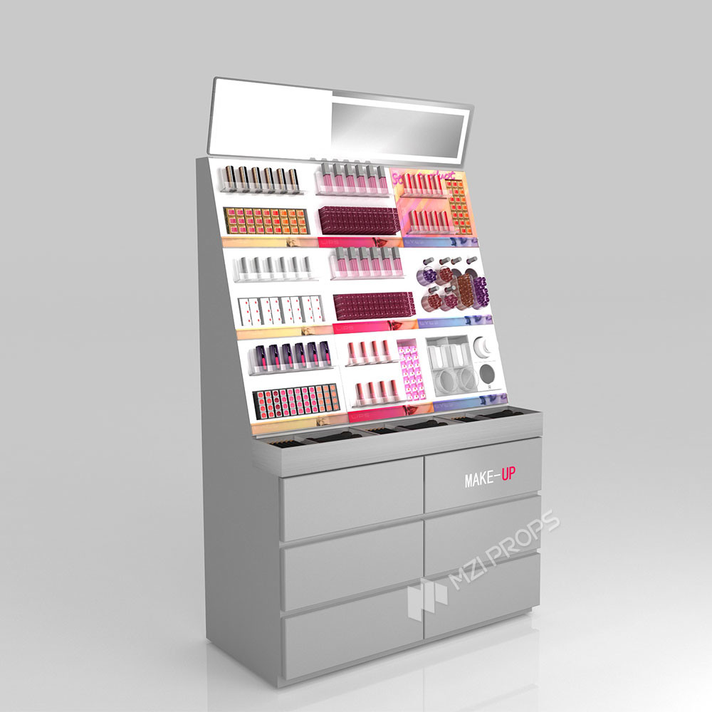 GDR04-CZ-B04 Beauty Display Rack with Adjustable Shelves and Luxury Brand Showcase for Cosmetics Store