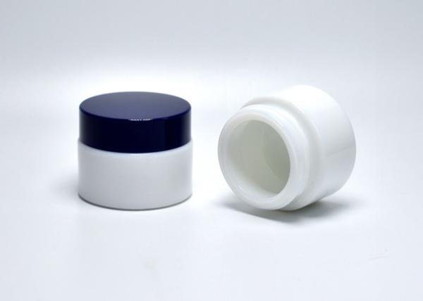 Milk Opaque White Glass 20ml Cylindric Opal Glass Cosmeceutical Jars For Eye