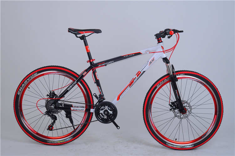 Hot sale OEM 21 speed double wall rim black hi ten steel 26 size MTB with suspension