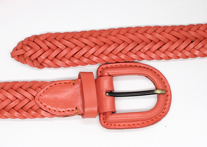 3cm Braiding Womens Genuine Leather Belt Cowhide Full Grain Purple