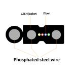 12 Core SM G655 Fiber Optic Cable GJYXCH Drop LSZH Telecom Comunication PE