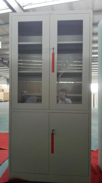 Glaass and steel door steel cupboard for storage document,Knocked down structure