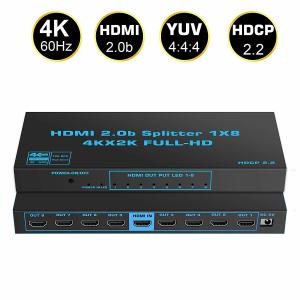 Quality 18Gbps 1x8 4K HDMI 2.0b Splitter 1 In 8 Out HDCP2.2 Compatible For Xbox PS4 Fire Stick wholesale