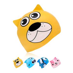 Quality Animal Silicone Childrens Waterproof Swimming Caps Harmless Averting Wet Hair wholesale