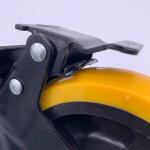 3 Inch Polyurethane Caster Wheel Black Electro-plated Bracket with brake