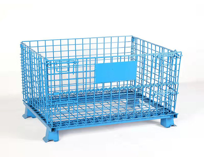 Plastic Spraying Logistics Turnover Wire Mesh Storage Cages 50x100 Movable
