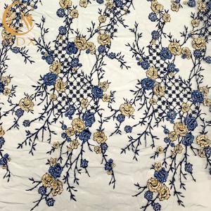 Quality Sequin Handmade 3D Embroidery Lace Fabric For Wedding Dress wholesale