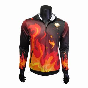 Quality Red / Black Hooded Sports Jacket / Thermal Hoodie Jacket For Spring Autumn wholesale