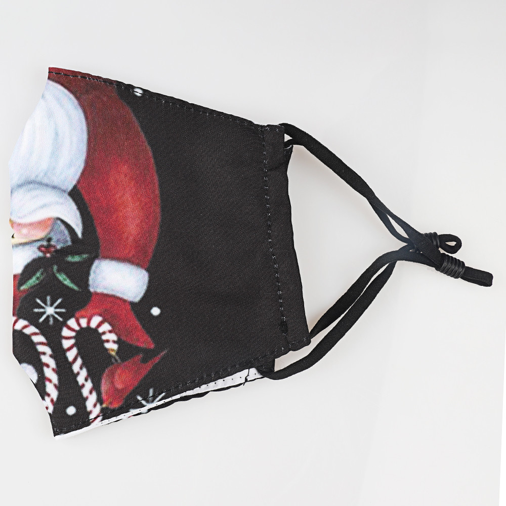 Washable Christmas Cotton Face Mask with Adjustable Loops and Nose