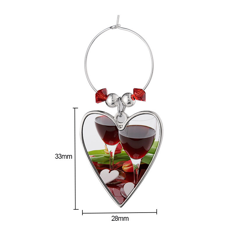 Fashion Sublimation Blank Wine Glass Charm Wine Glass Markers for sublimation