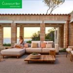 Outdoor Garden Sofa Luxury Teak Wood Patio Furniture Set with Water-Resistant