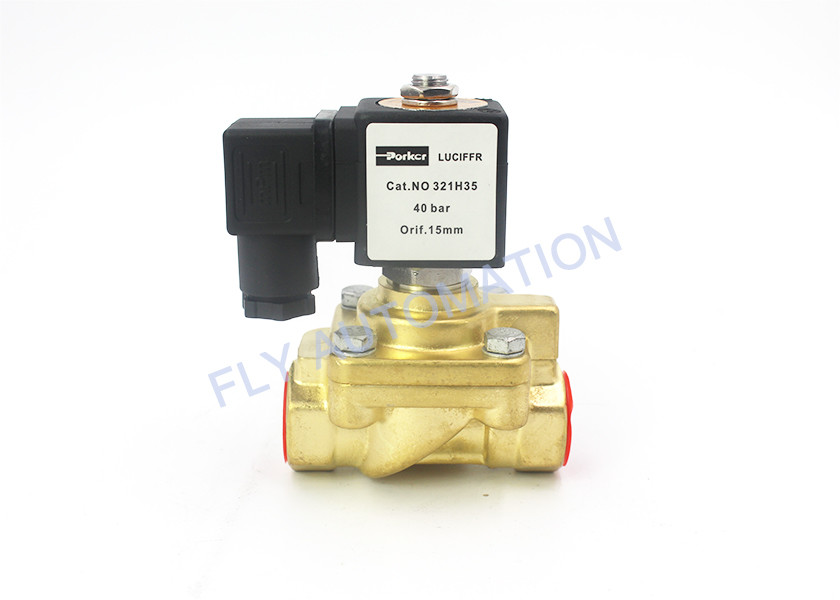321H35 Parker Pneumatic Solenoid Valve 2 Way 24VDC Brass Normally Closed 1/2" General Purpose