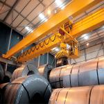 Electro Magnet Double Girder Overhead Crane With Lifting Beam 380v 50hz Voltage