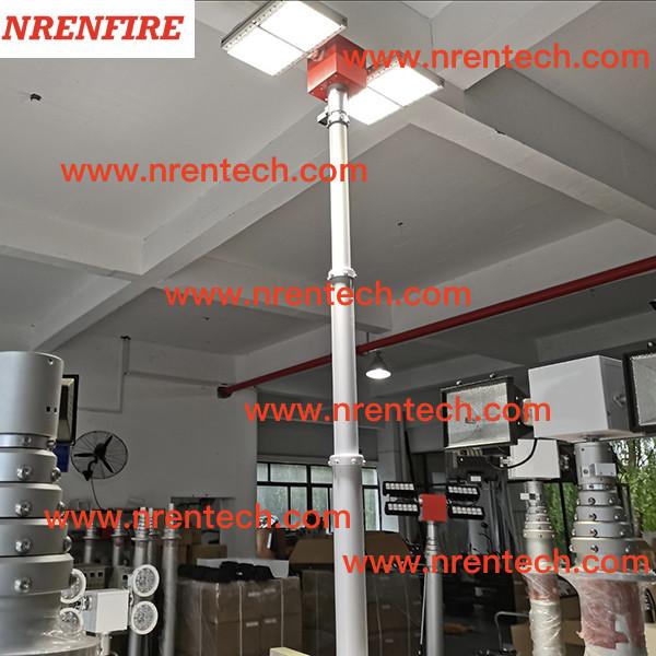 6m pneumatic telescopic mast lighting tower 4x180W LED lights- fire tender