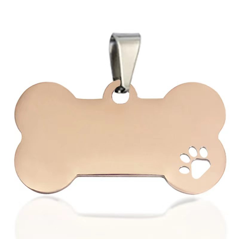 Carved Stainless Steel Dog ID Tags 2cm-6cm SS Dog Tag Black Blue