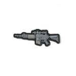Rifle Guns Shape PVC Badge Patch 3.5'' Width Silicone Rubber Material For