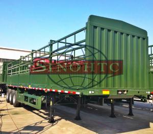 Quality Steel Side Bar Fence Animal Transport Trailer , 50T 3 Axle Cattle Livestock Trailers wholesale