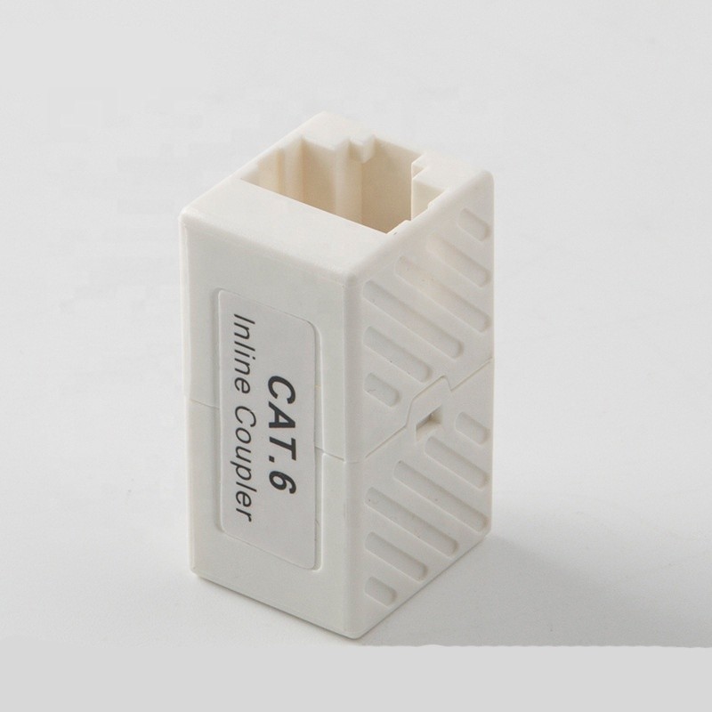 CAT6 Ethernet Lan Cable RJ45 Keystone Jack Inline Coupler White Color