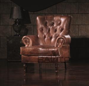 Quality old style leather home single sofa,#K628 wholesale