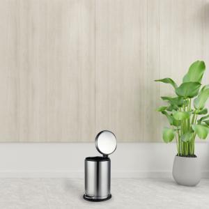 Quality Round Silver Stainless Steel Fingerprint Proof Trash Can wholesale