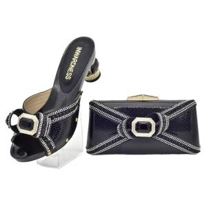 Quality 2023 Latest Italian Party Shoes and Bags Purse with Anti-slip Upper Material PU wholesale