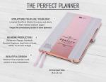 Hardcover Leather Custom Journal Notebook With Pink Waist Band / Pen Loop / 6