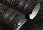 Administration Luxury Black Velvet Flock Wallpaper Soundproof With Modern Style