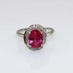 Women Jewelry 7mmx9mm Oval Red Cubic Zircon 925 Silver Ring(R183)